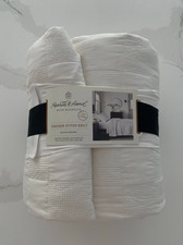 Hearth Hand Checker Stitch F/Q White Quilt