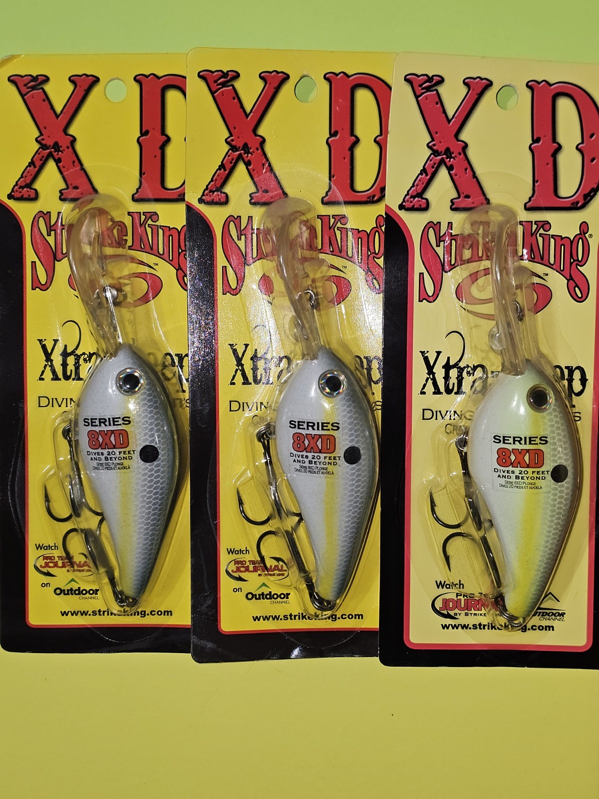 Strike King 8XD. 3 Units. Dives To 20 Feet. Five Inch. Three Units. A-B22 - Image 1