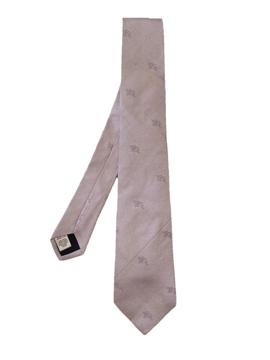 BURBERRY LONDON. Luxury Silk Tie. Light Pink Color. Made In