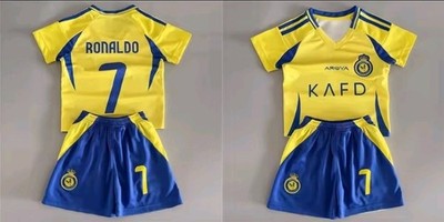 Al Nassr Fußballtrikot Ronaldo CR7 Gelb T-Shirt für Erwachsene/Kinder 1-teilig
