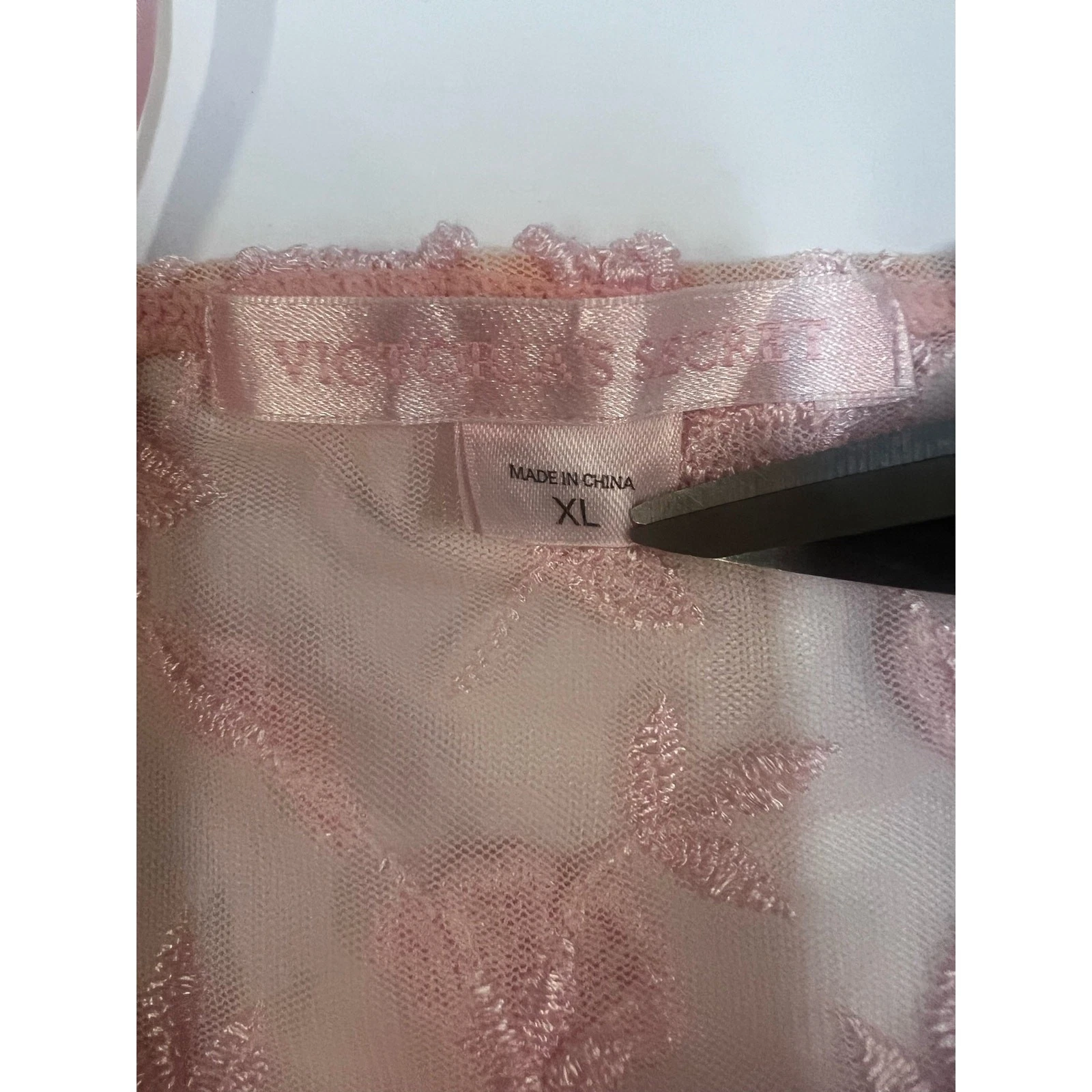 UNDERCOVER Abito slip Victorias Secret Coquette floreale delicato rosa morbido floreale a rete taglia XL