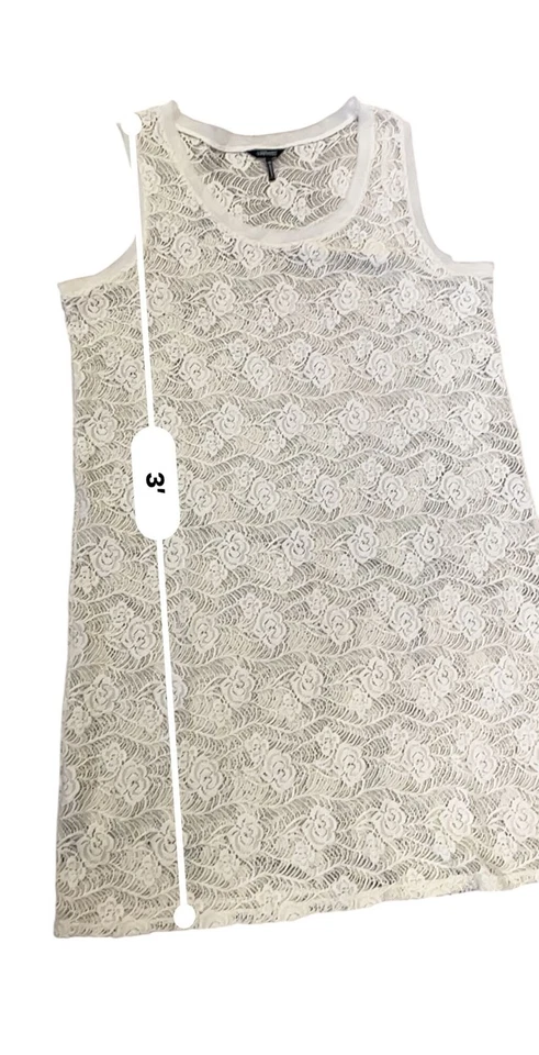 Talla Grande Vestido Sin Mangas Cubrir Crochet Encaje Túnica Nadar Playa Viaje Foto 4 de 4