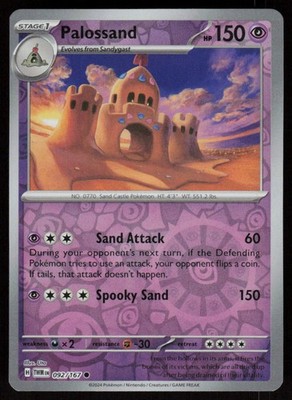 Palossand 092/167 Common Twilight Masquerade Pokemon Reverse Holo Near Mint