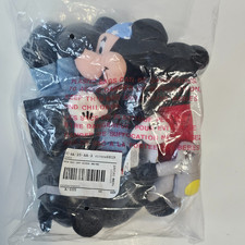 RARE Set Of 3 Vintage Mickey  Minnie Motorcycle Bean Bag Plush 8" Disney Store