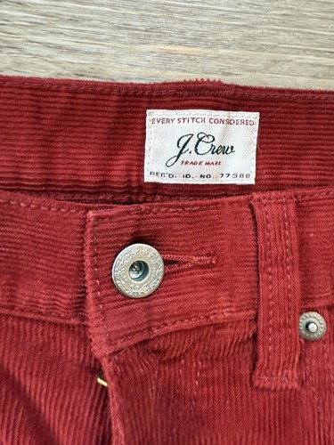 J.Crew 484 Slim Fit Men's Corduroy Pants Red Size 31x30 EUC - Picture 7 of 14