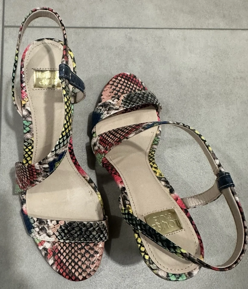 Сандалии на каблуке с ремешками Louise et Cie Multi-Snake Print новые без коробки размер 6 - Изображение 3 из 4