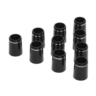 10 Pack Black Golf Iron Ferrules 0.370 Tip with Silver Ring 19mm Length