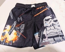 Star Wars Lego Black Multi Swimsuit Trunks- size 5 Swim Shorts Pool Beach