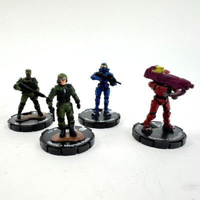 LOT of 4 Halo ActionClix 2007 Wizkids Mini Figures 004, 013, 043, 075