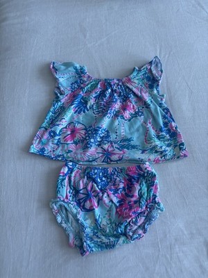 Lily Pulitzer Baby Girls Size 18-24 Months Pink Floral 2pc Set