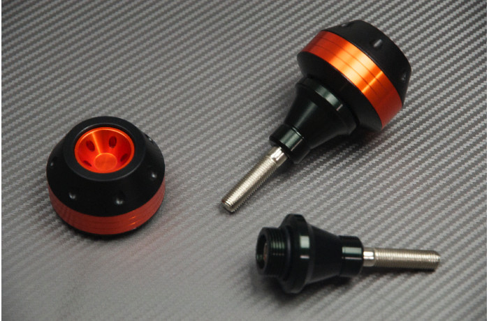Roulettes de protection orange pour moto Honda CB 500 des années 1994 à 1996