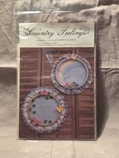 NOS Country Feelings Cross Stitch Pattern Kit CF14387 SEALED Rainbow Flowers 80s