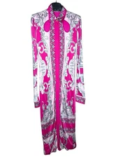 Versace Baroque Pink/Fuchsia Cherub Print Blouse Dress Size 40 - New