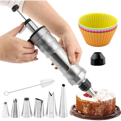 Dessert Decorating Syringes Set, Frosting Piping Kit Stainless Steels Cake