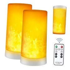 LED Flame Effect Light, Upgraded Flame Lamp 4 2 Orange Remote Control Style