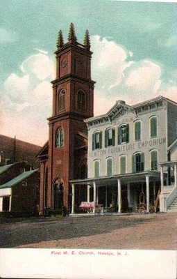 Newton New Jersey First M.E. Church Antique Undivided Postcard