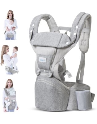Baby Carrier Newborn toToddler,BIUSIKAN PremiumFabric6-in-1Baby Carrier(OPENBOX)