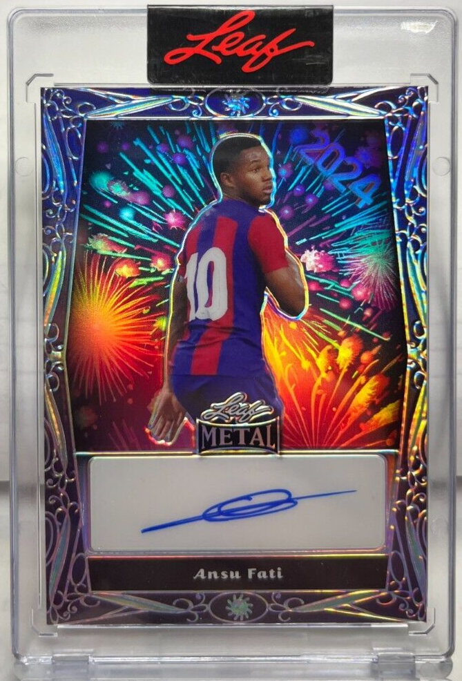 Ansu Fati 2023 Leaf Christmas Fireworks Autograph Auto #'d 1/1