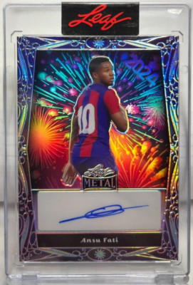 Ansu Fati 2023 Leaf Christmas Fireworks Autograph Auto #'d 1/1 - BARCELONA SPAIN
