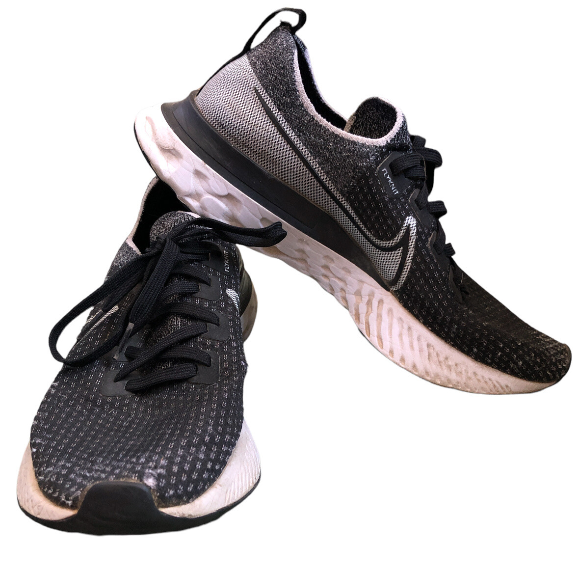 Nike React‎ Infinity Run Flyknit 2 Men Black White Running Shoes CT2357 101 Sz 8 Size 9 - Nike React Infinity Run Flyknit 2 White Black for  main image 4