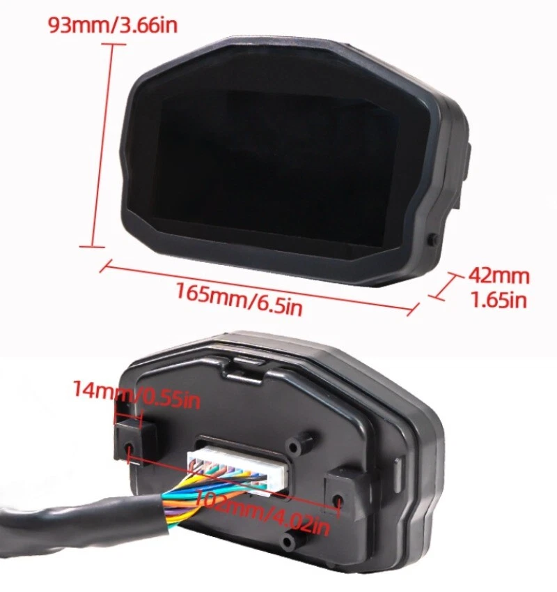 LCD Digital Universal Moto Odómetro Velocímetro Tacómetro KM/H MPH Calibre Foto 4 de 4
