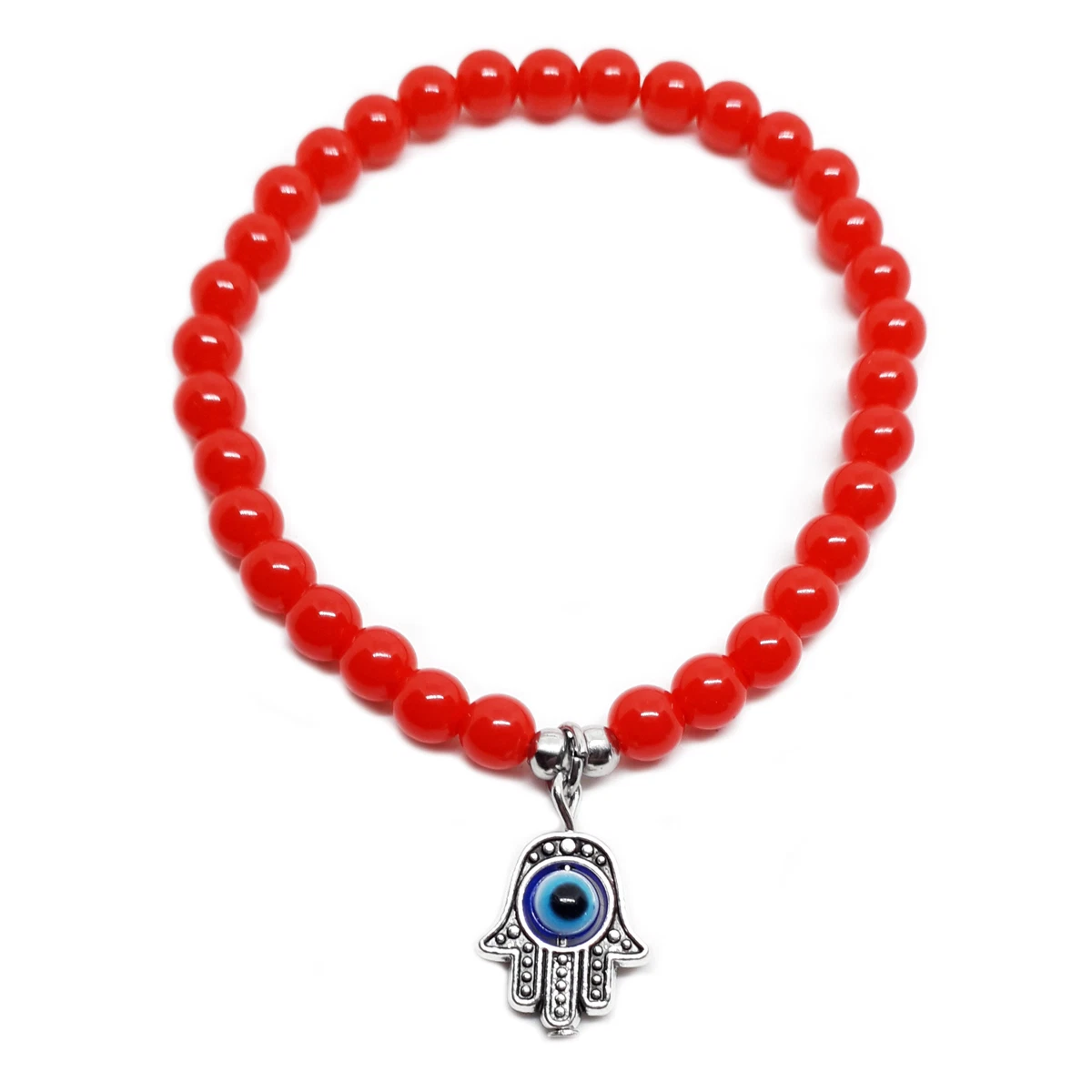 Turca Malocchio Blu Perline Hamsa Mano di Fatima Portafortuna Bracciale