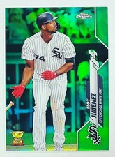 2020 Topps Chrome Eloy Jimenez Green Refractor 73/99 RC Rookie Cup Card #134 NM. rookie card picture