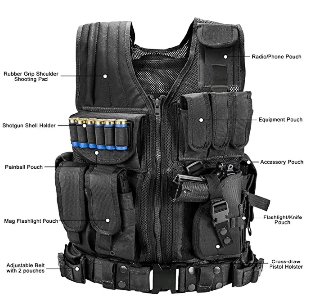 Molle pouches for police clearance vest
