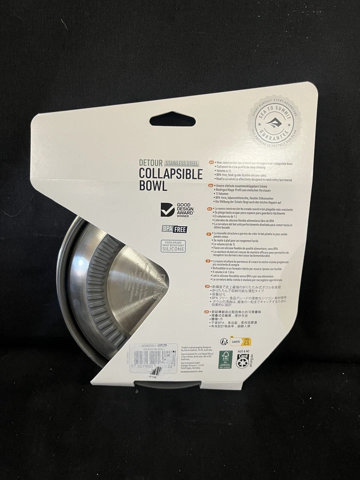 Sea to Summit Detour Cuenco Plegable de Acero Inoxidable - Grande Beluga Negro Foto 2 de 2