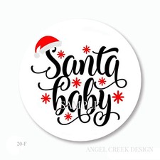 Santa Baby Christmas Favors Scrapbook Stickers Round Holiday Envelope Seals