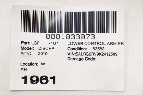 2017 - 2022 LAND ROVER DISCOVERY FRONT RIGHT SUSPENSION LOWER CONTROL ARM OEM - Foto 12 di 12