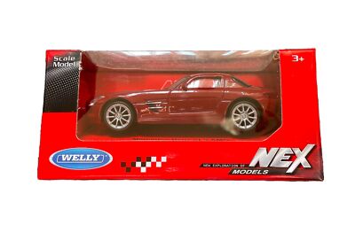 Mercedes Benz SLS 63 AMG Rot ca. 1:43 ca. 9cm Welly NEX Modellauto Spielzeug OVP