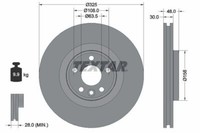 Textar 2X Bremsscheiben Vorne BelüFtet Beschichtet FüR Land Rover Range Ly