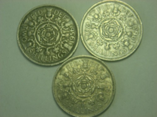 Great Britain UK Florin ( Two Shillings) 1956 - 1965 / 3 coins - Picture 2 of 2