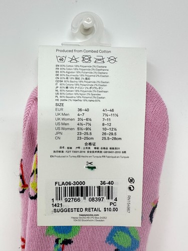 Happy Socks Adult Liner Cotton Socks (2-PACK)  (36-40) (3974) A2(A294T) - Picture 3 of 4