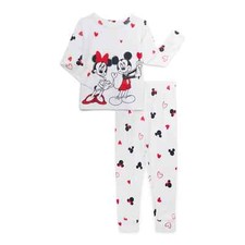 Mickey Mouse Toddler Unisex Valentine's Day Pajama Set-White-5T-NWT
