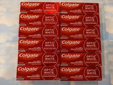 LOT (12) COLGATE OPTIC WHITE STAIN FIGHTER TOOTHPASTE CLEAN MINT PASTE 4.2 OZ