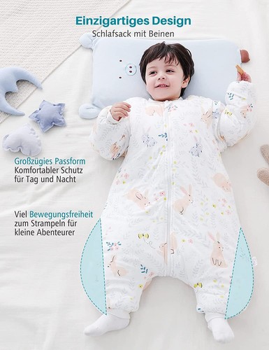 Baby Schlafsack Winter 2,5TOG Füßen Baumwolle Kaninchen Winter Babyschlafsäcke - Bild 11 von 11
