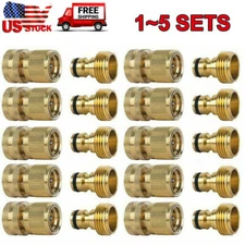 3/4" Garden Hose Quick Connect Water Hose Fit Brass Female Male Connector Set