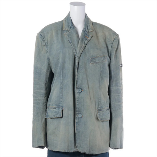 Balenciaga Cotton Denim Jacket 40 Unisex Blue  767997  Damage processing Is ther