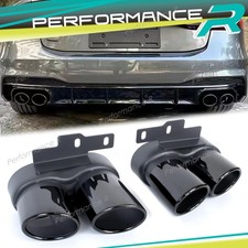 Endrohr Auspuffblenden Schwarz Edelstahl für AUDI A6 C8 A7 C8 S-Line ab 2018
