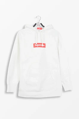 Sweat à capuche blanc avec logo Supreme Box – taille L (fabriqué au Canada) - Photo 1/4