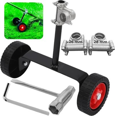 Grass Cutter Universal String Trimmer Wheel Attachment   Fits 26mm & 28mm Shafts