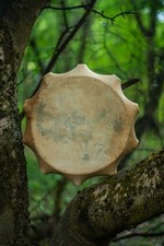 15 Handmade Deer Hide Shaman Drum with Roe Deer Antler Handle