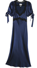 NEW, Reformation X Kacey Musgraves Stella Silk Dress in Navy Sz 8 #MD1412
