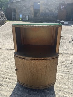 Lloyd Loom Vintage Gold Coloured Bedside Storage Table
