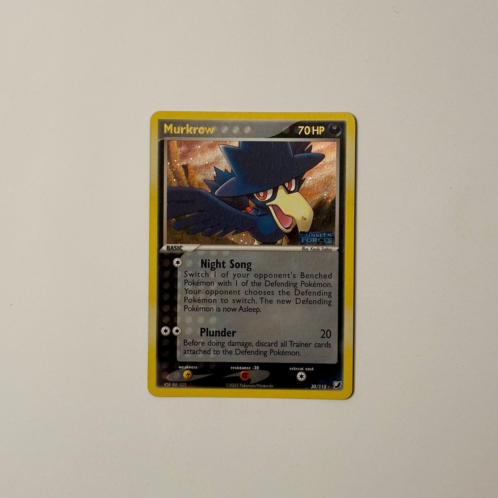 Murkrow - EX Unseen Forces (#30/115) - Reverse Holo (STAMP) - 2005 - RAW (NM)