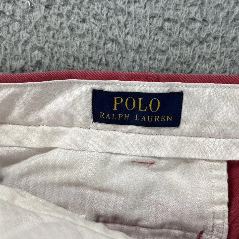 Pantalones Cortos Polo Ralph Lauren Para Hombres 48B Grande Salmón Rosa Rojo Chino Golf Preppy Relajado Foto 4 de 4