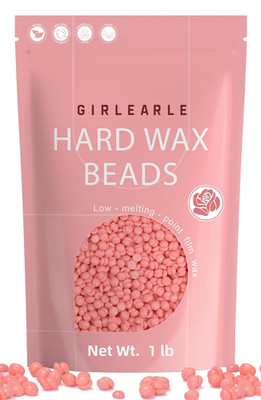 GIRLEARLE Hard Wax Beads, 1Lb Wax Beans for Hair Removal Sensitive Skin with Ros