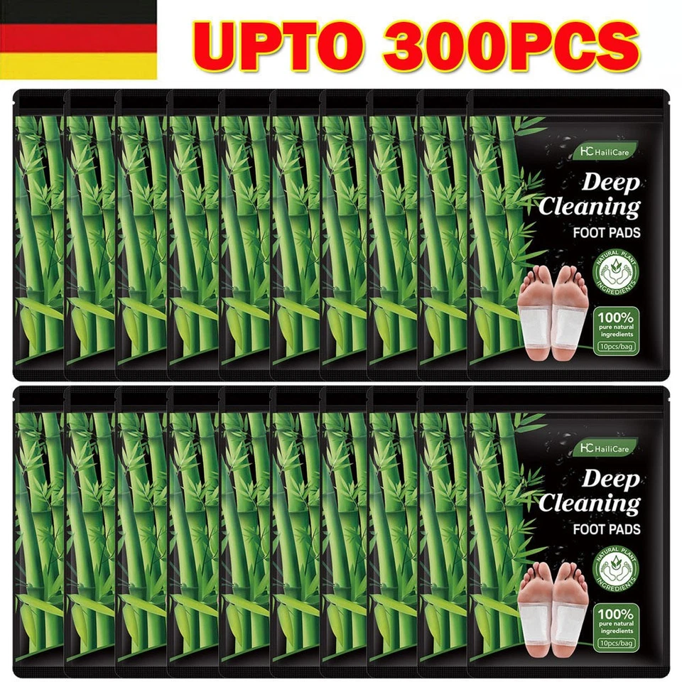 HAILICARE 300-10x Detox Fußpflaster Fuß Pflaster Fußpflege Entgiftungspflaster Füße Bambus